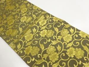 花唐草に紗綾型模様織り出し名古屋帯(松葉仕立て)